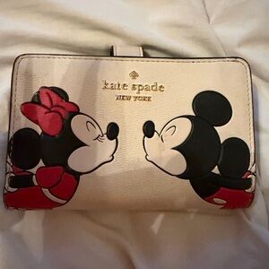 Kate Spade Cream and Black Wallet with Red Accents